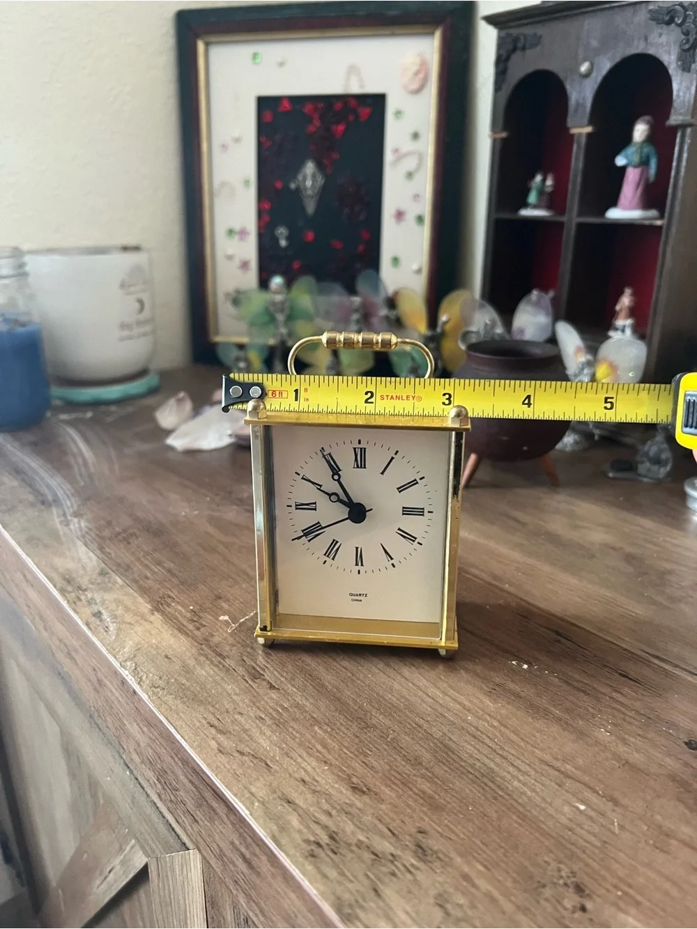 Gold Quartz Carriage Table Clock - Classic Home Wall Decor